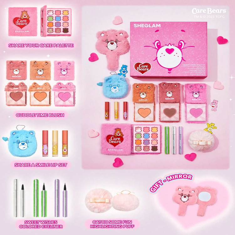 مجموعه لوازم آرایش شیگلم مدل X CARE BEARS بسته 11 عددی