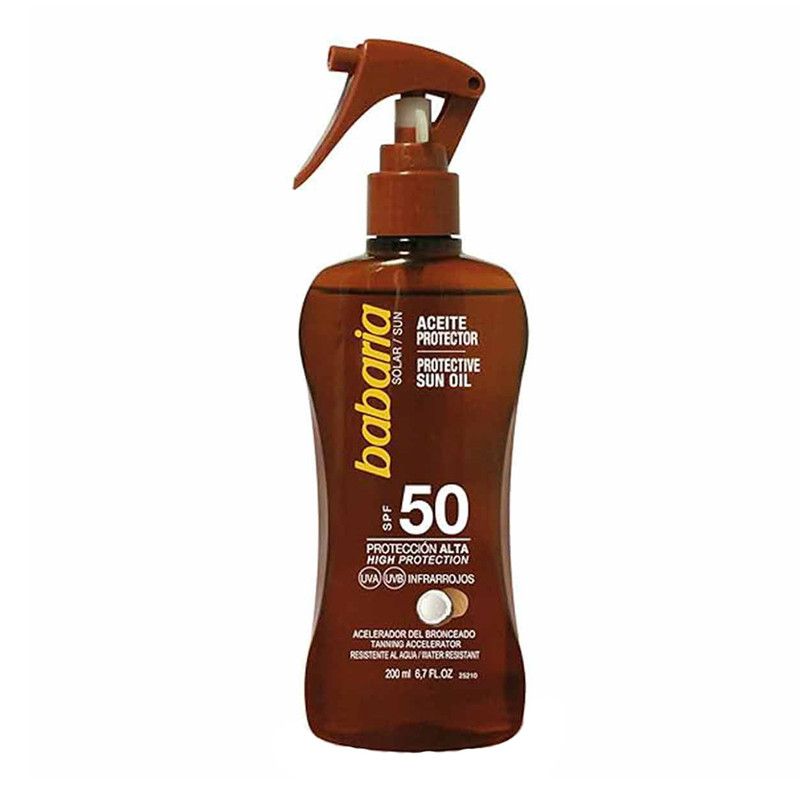 اسپری برنز کننده باباریا مدل High Protection حجم 200 میلی لیتر