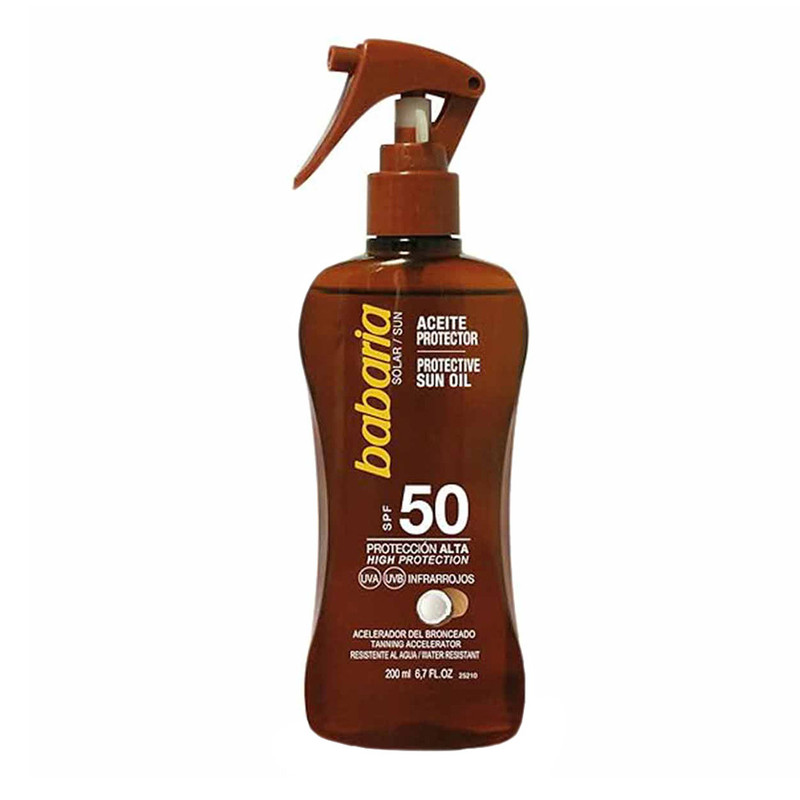اسپری برنز کننده باباریا مدل High Protection حجم 200 میلی لیتر