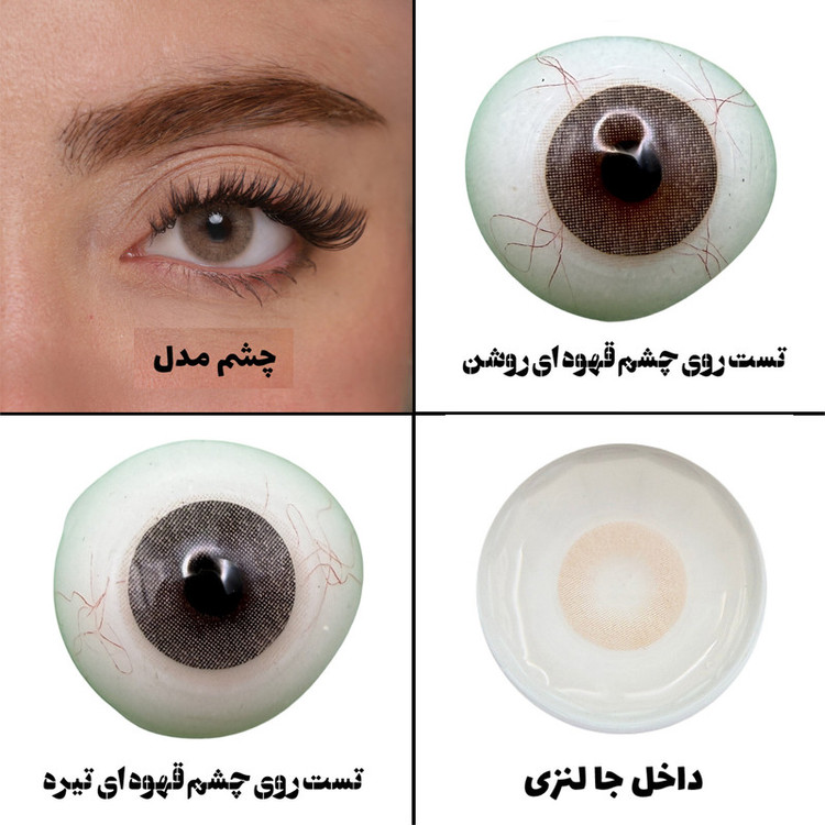 لنز چشم هرا گریس تمیم کانتکت لنز مدل LUMINO HAZEL کد 29 رنگ عسلی خاکی روشن بدون دور
