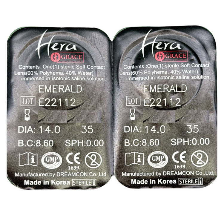 لنز چشم هرا گریس تمیم کانتکت لنز مدل EMERALD کد 35 رنگ طوسی دوردار