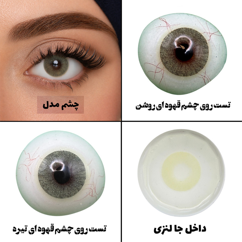 لنز چشم هرا گریس تمیم کانتکت لنز مدل CANARY کد 30 رنگ سبز عسلی بدون دور