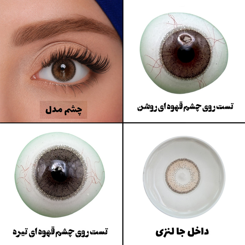 لنز چشم هرا گریس تمیم کانتکت لنز مدل COCO کد 34 رنگ قهوه ای طبیعی دوردار