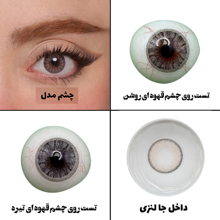 لنز چشم هرا گریس تمیم کانتکت لنز مدل AVA BROWN کد 06 رنگ قهوه ای با ته مایه طوسی دوردار