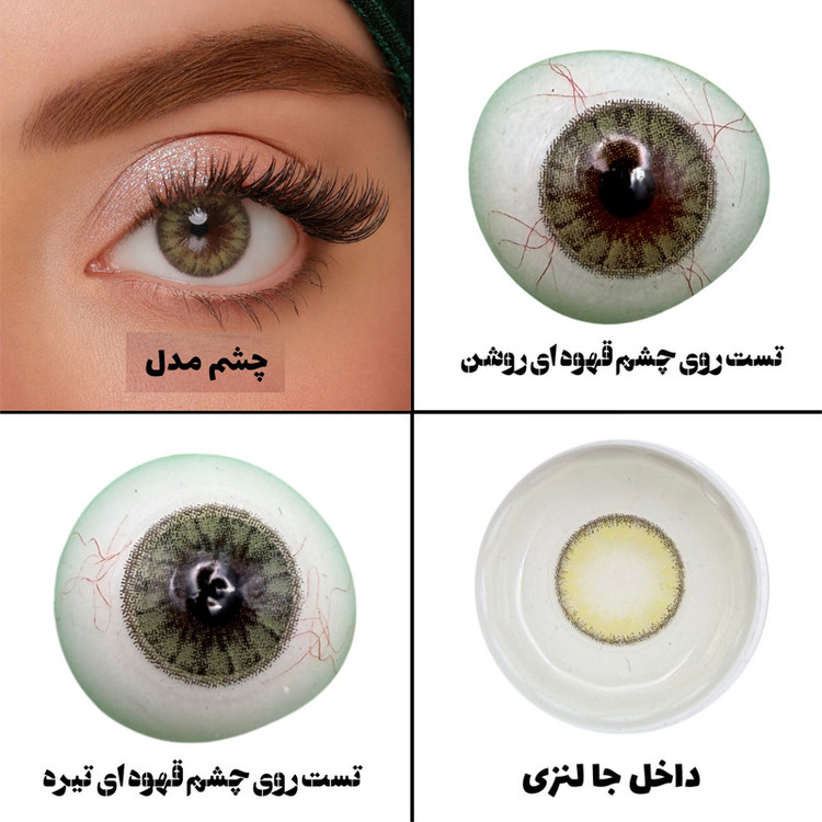 لنز چشم هرا گریس تمیم کانتکت لنز مدل BRIGHT LEMON کد 20 رنگ سبزعسلی دوردار