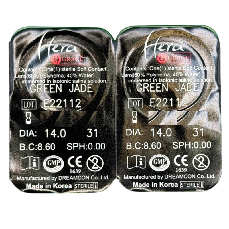 لنز چشم هرا گریس تمیم کانتکت لنز مدل GREEN JADE کد 31 رنگ سبز دوردار