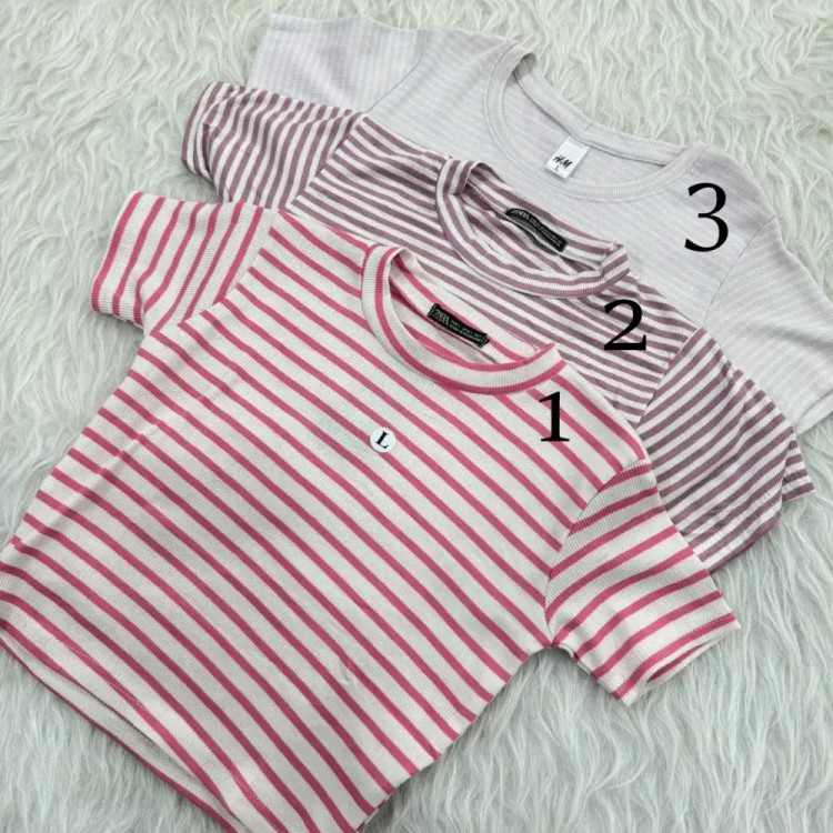 کراپ راه راه کبریتی چهارفصل زنانه دخترانه تنخور شیک سایز S M L XL XXL